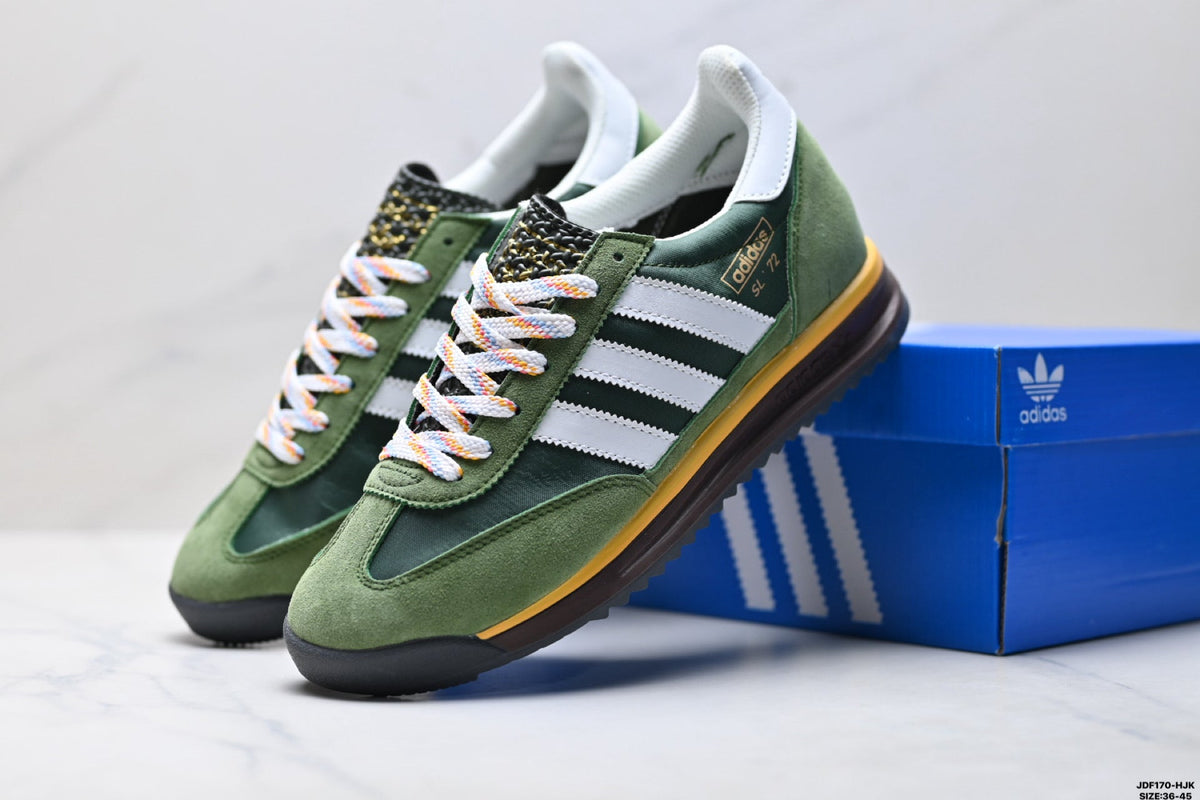 Exclusive Adidas SL 72 Green Retro Sneakers — EU 36 / US M4 / W5.5 / 23CM — Side View