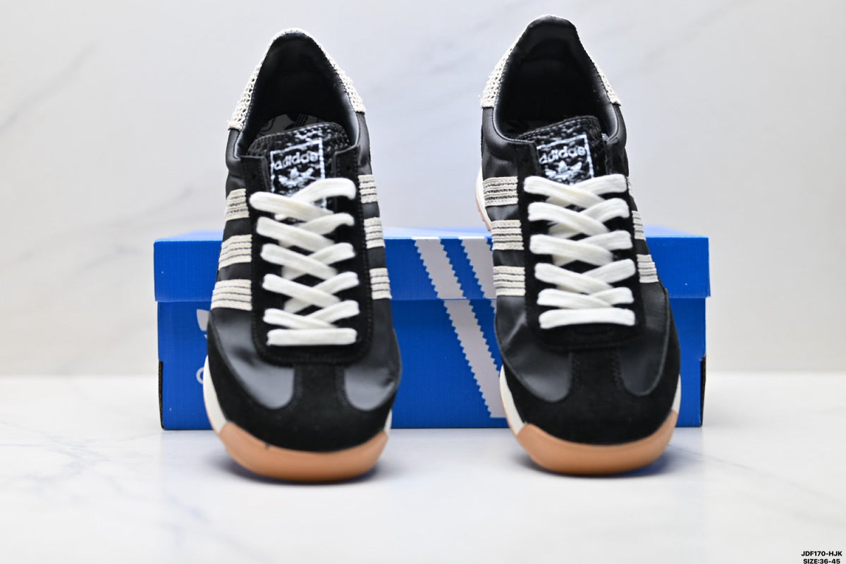 Exclusive Adidas SL 72 Black Retro Sneakers — EU 36 / US M4 / W5.5 / 23CM — Detail View