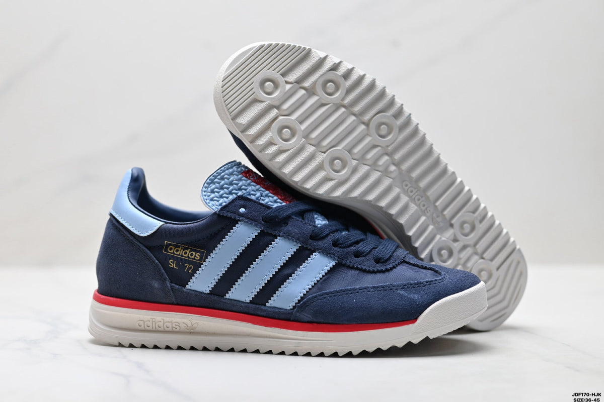 Exclusive Adidas SL 72 Navy Blue Retro Sneakers — EU 36 / US M4 / W5.5 / 23CM — Back View