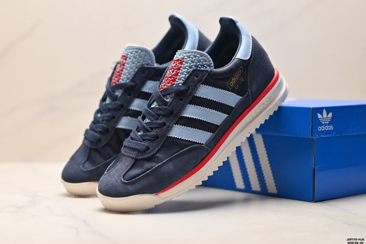 Exclusive Adidas SL 72 Navy Blue Retro Sneakers — EU 36 / US M4 / W5.5 / 23CM — Side View