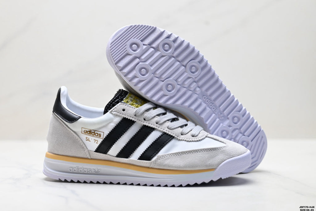 Exclusive Adidas SL 72 White Black Retro Sneakers — EU 36 / US M4 / W5.5 / 23CM — Back View