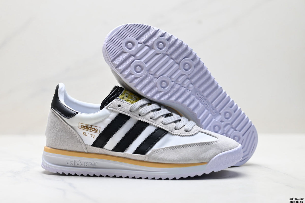Exclusive Adidas SL 72 White Black Retro Sneakers — EU 36 / US M4 / W5.5 / 23CM — Back View