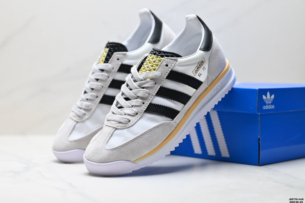 Exclusive Adidas SL 72 White Black Retro Sneakers — EU 36 / US M4 / W5.5 / 23CM — Side View