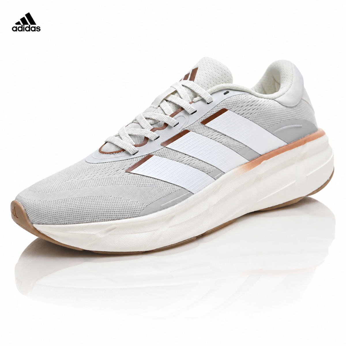 Exclusive Adidas K81801750 Unisex Running Shoes — White/Beige — Size EU 36 / US M4 / W5.5 / 23CM — Front View