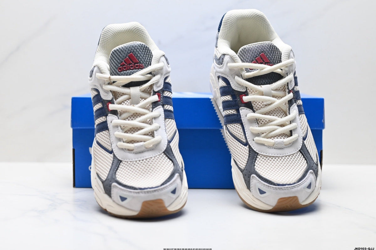 Exclusive Adidas K81801550 Unisex Running Shoes #12 — White/Grey/Red — Size EU 36 / US M4 / W5.5 / 23CM — Back View
