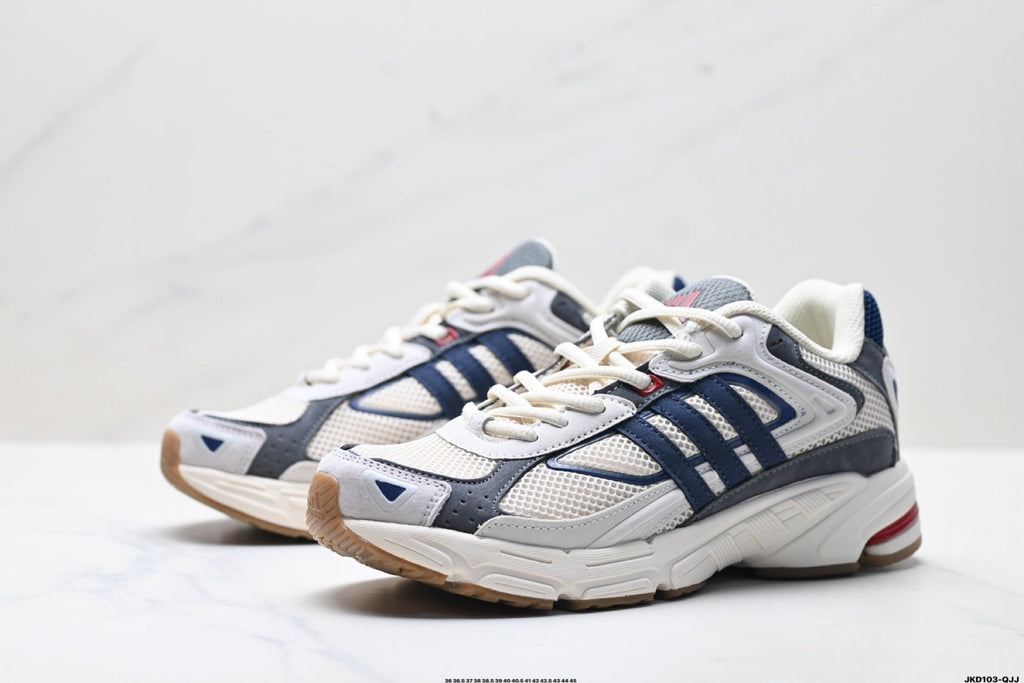 Exclusive Adidas K81801550 Unisex Running Shoes #12 — White/Grey/Red — Size EU 36 / US M4 / W5.5 / 23CM — Lifestyle View