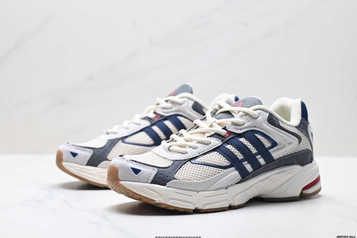 Exclusive Adidas K81801550 Unisex Running Shoes #12 — White/Grey/Red — Size EU 36 / US M4 / W5.5 / 23CM — Lifestyle View
