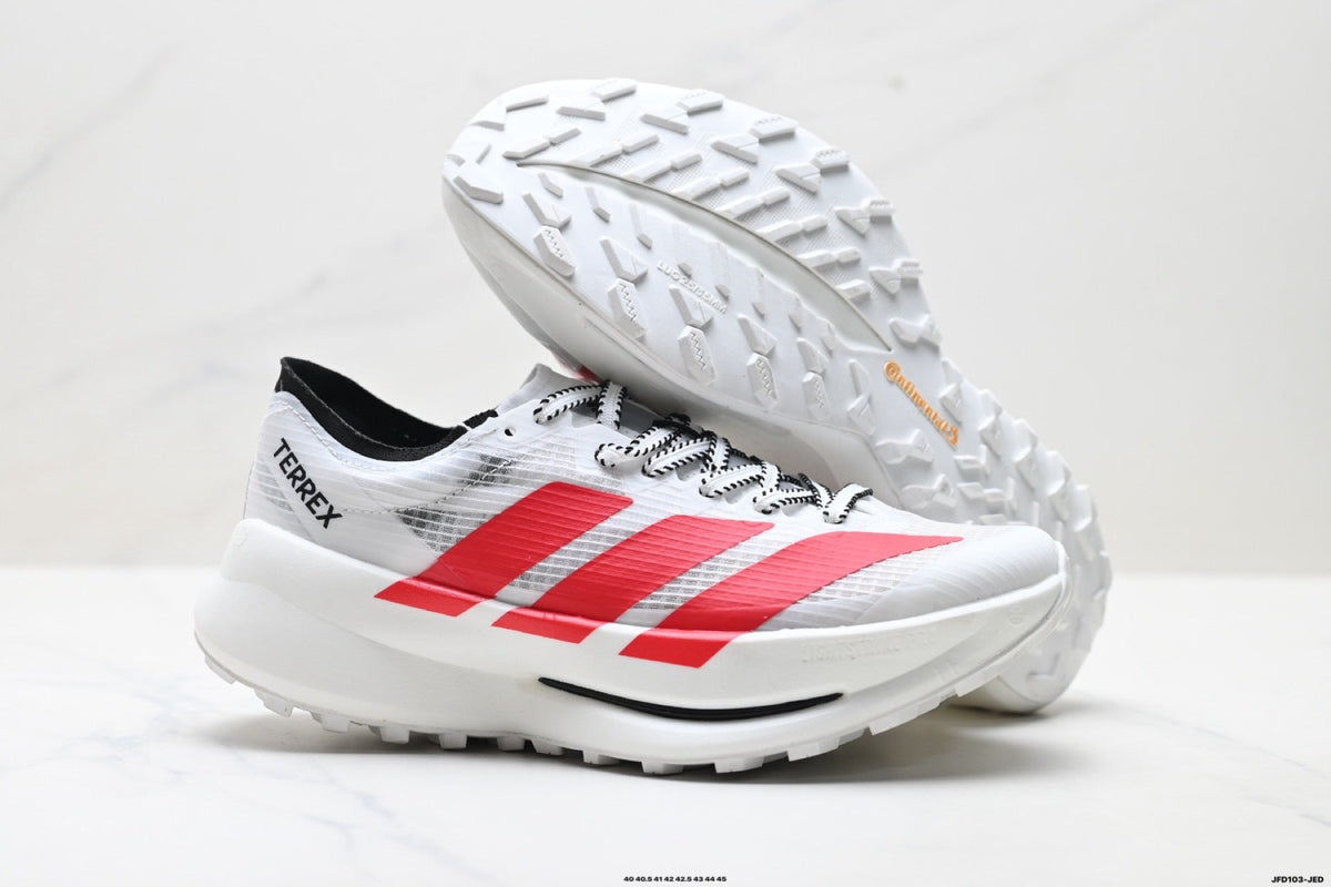 Exclusive Adidas K81801650 Men's Running Shoes #4 — White/Red — Size EU 40 / US M7 / W8.5 / 25CM — Detail View