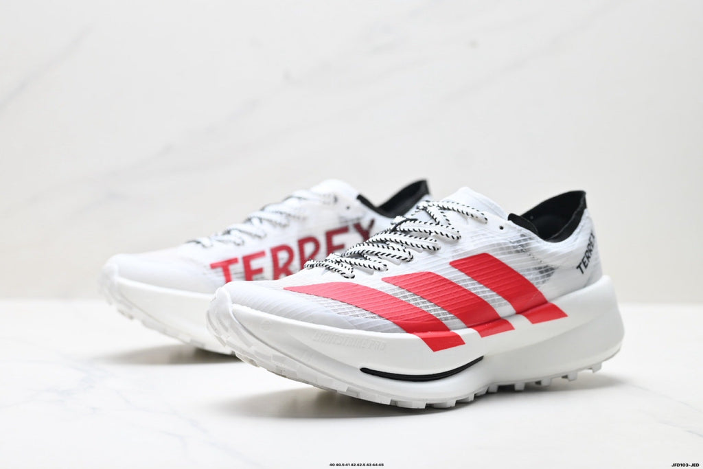 Exclusive Adidas K81801650 Men's Running Shoes #4 — White/Red — Size EU 40 / US M7 / W8.5 / 25CM — Lifestyle View