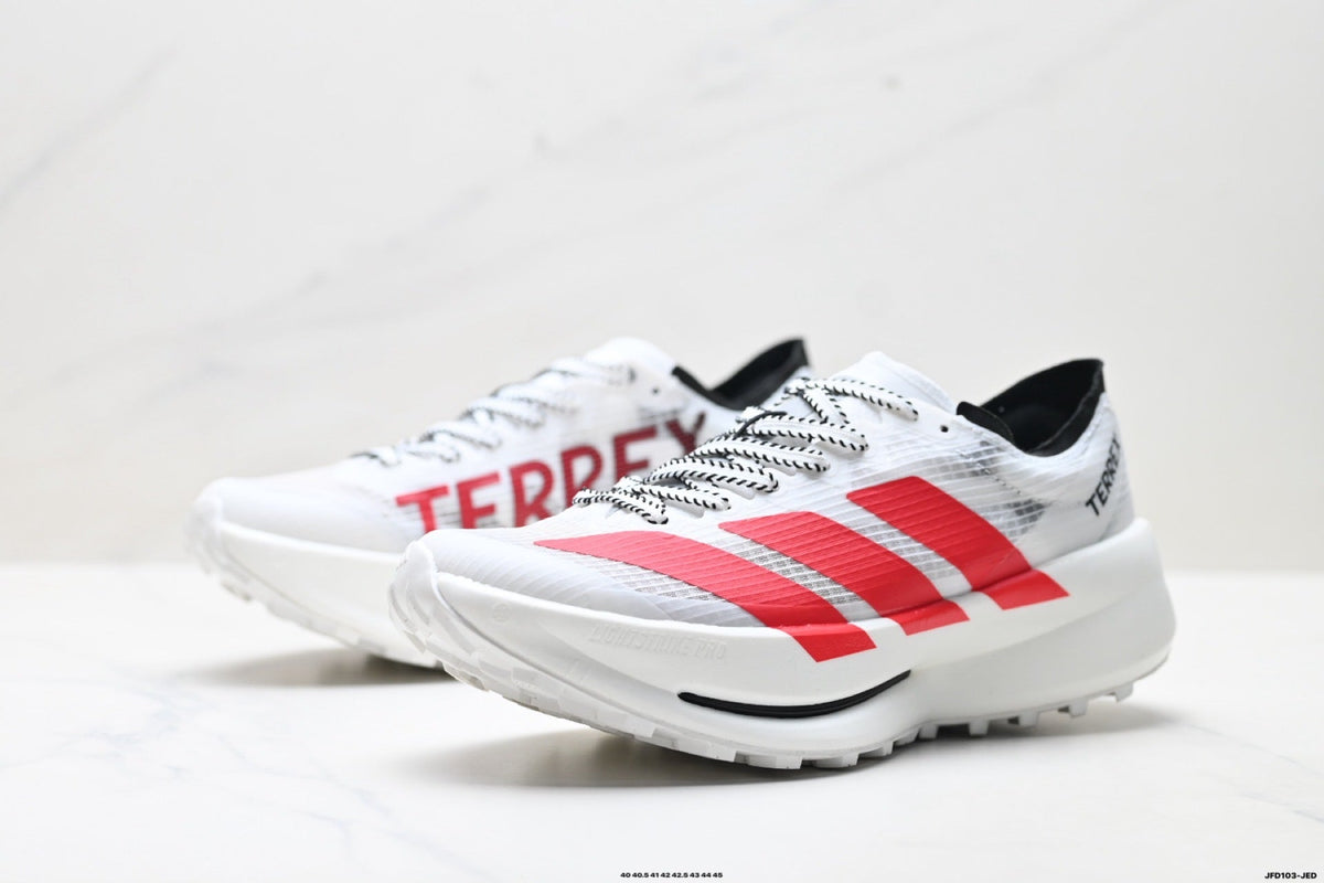 Exclusive Adidas K81801650 Men's Running Shoes #4 — White/Red — Size EU 40 / US M7 / W8.5 / 25CM — Lifestyle View