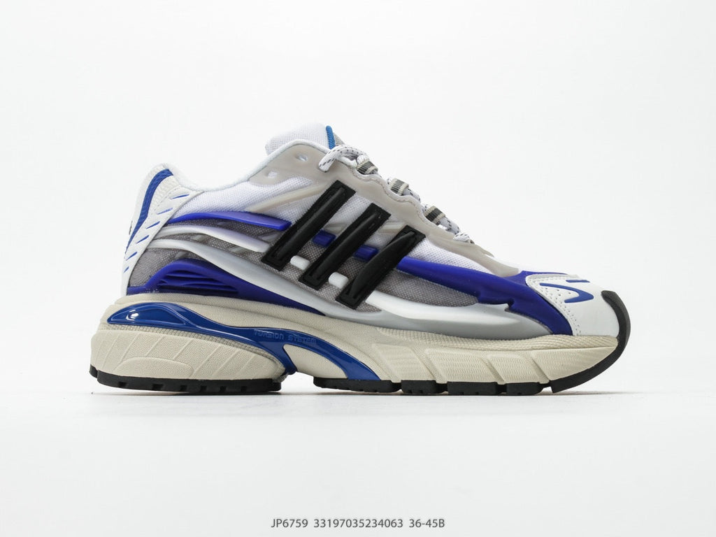 Exclusive Adidas KK01650 Unisex Dad Sneakers — White/Blue/Black — Size EU 36 / US M4 / W5.5 / 23CM — Back View