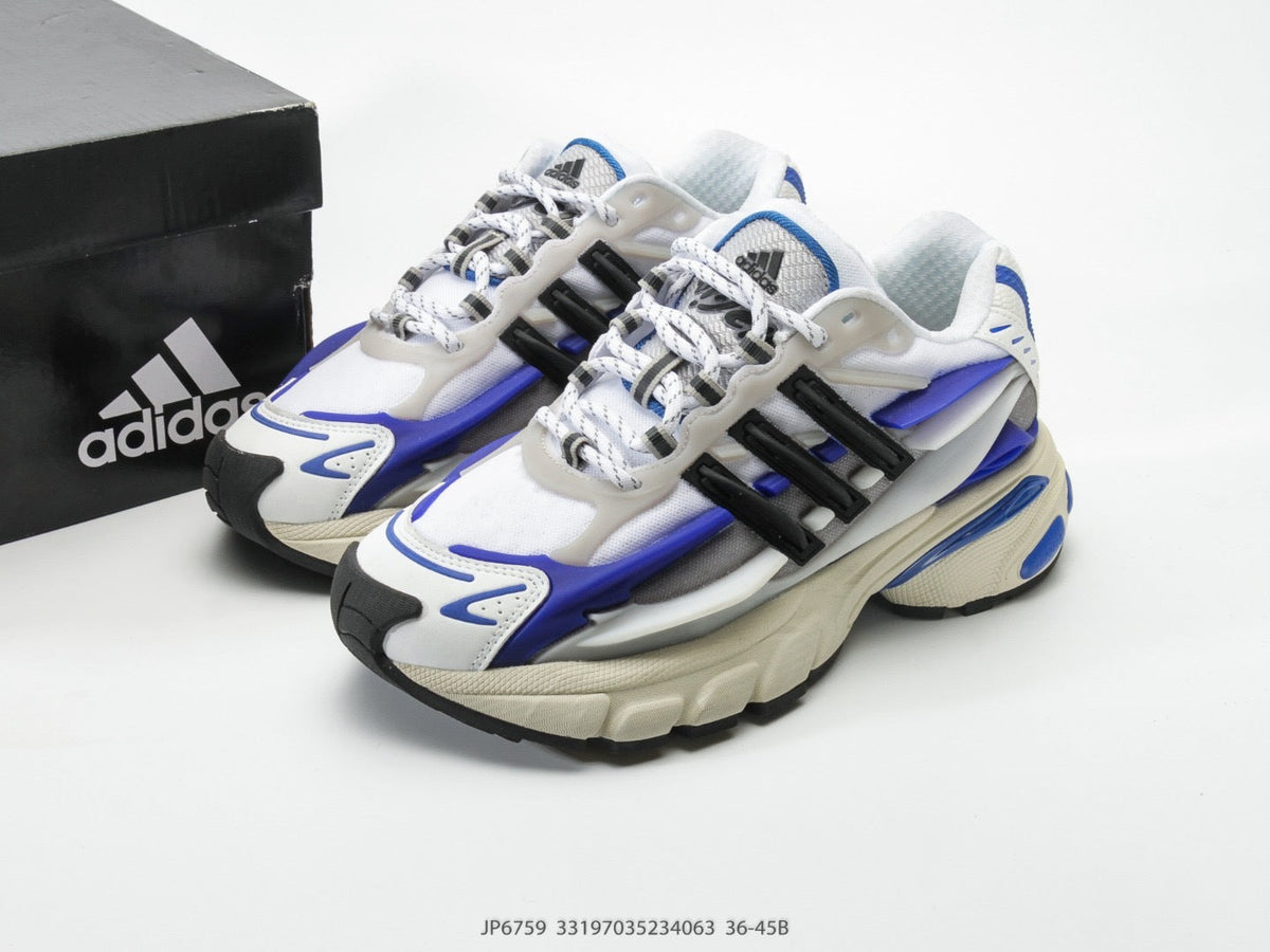 Exclusive Adidas KK01650 Unisex Dad Sneakers — White/Blue/Black — Size EU 36 / US M4 / W5.5 / 23CM — Detail View