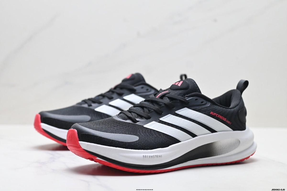 Exclusive Adidas K81801550 Men's Running Shoes #7 — Black/Red — Size EU 40 / US M7 / W8.5 / 25CM — Lifestyle View