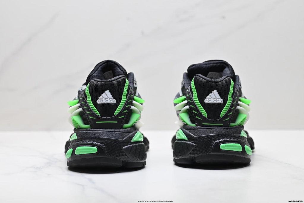 Exclusive Adidas K81801750 Unisex Dad Sneakers — Black/Green — Size EU 36 / US M4 / W5.5 / 23CM — Top View
