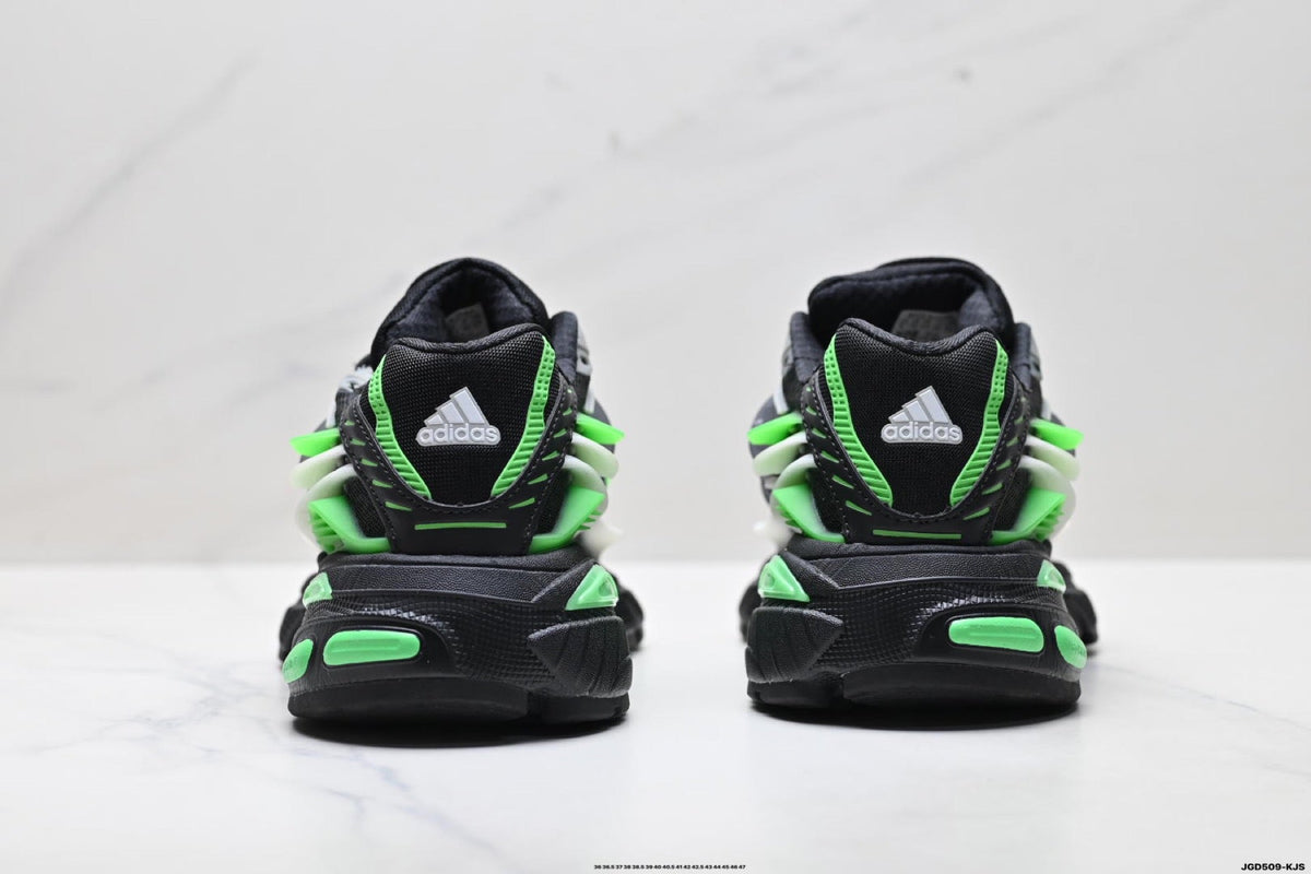 Exclusive Adidas K81801750 Unisex Dad Sneakers — Black/Green — Size EU 36 / US M4 / W5.5 / 23CM — Top View