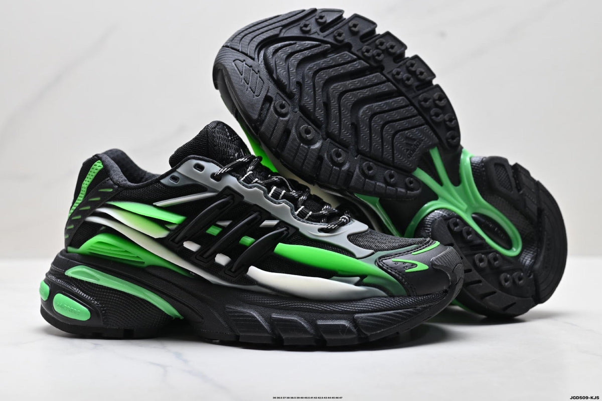 Exclusive Adidas K81801750 Unisex Dad Sneakers — Black/Green — Size EU 36 / US M4 / W5.5 / 23CM — Detail View