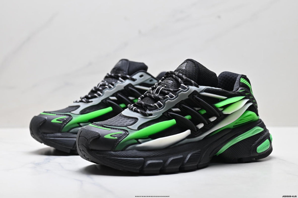 Exclusive Adidas K81801750 Unisex Dad Sneakers — Black/Green — Size EU 36 / US M4 / W5.5 / 23CM — Lifestyle View