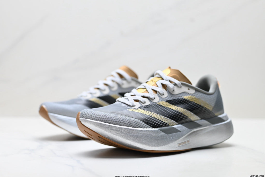 Exclusive Adidas K81801550 Unisex Running Shoes #10 — White/Black/Gold — Size EU 36 / US M4 / W5.5 / 23CM — Lifestyle View