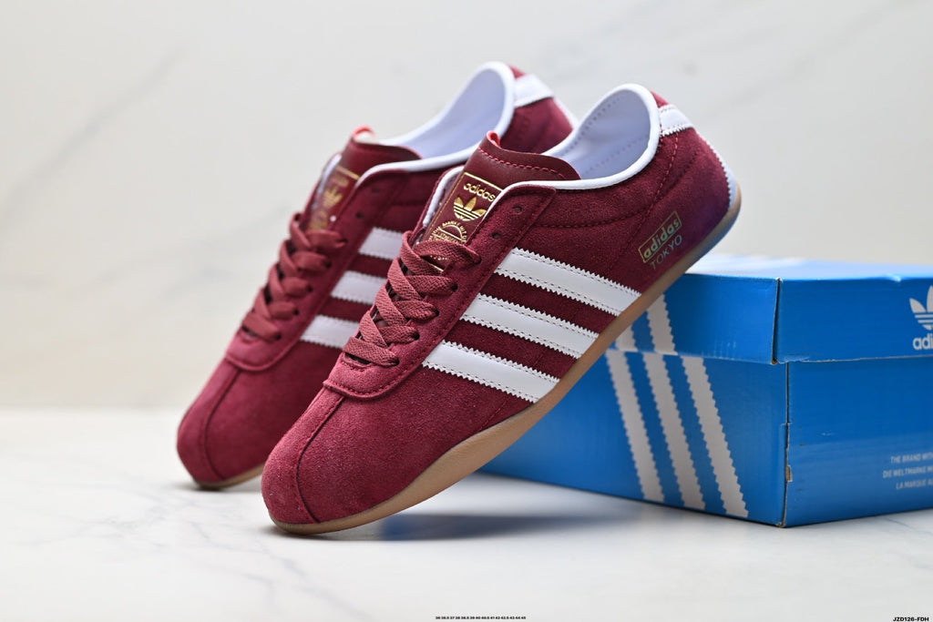 Exclusive Adidas K81801450 Unisex Casual Sneakers #4 — Burgundy — Size EU 36 / US M4 / W5.5 / 23CM — Side View