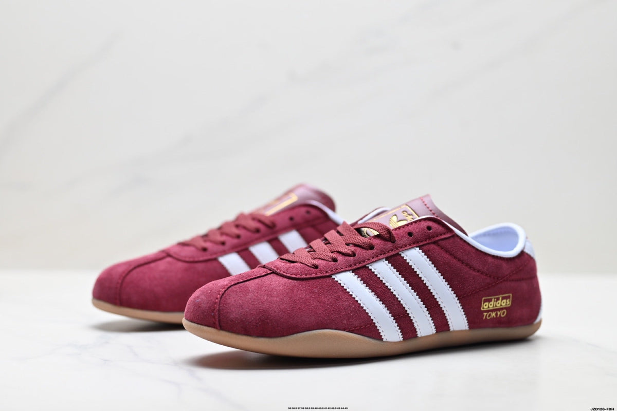 Exclusive Adidas K81801450 Unisex Casual Sneakers #4 — Burgundy — Size EU 36 / US M4 / W5.5 / 23CM — Lifestyle View