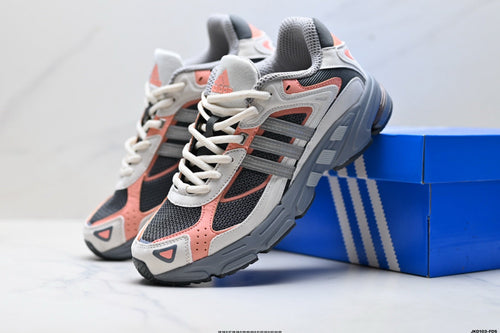 Exclusive Adidas K81801550 Unisex Running Shoes #9 — Grey/Coral — Size EU 36 / US M4 / W5.5 / 23CM — Side View