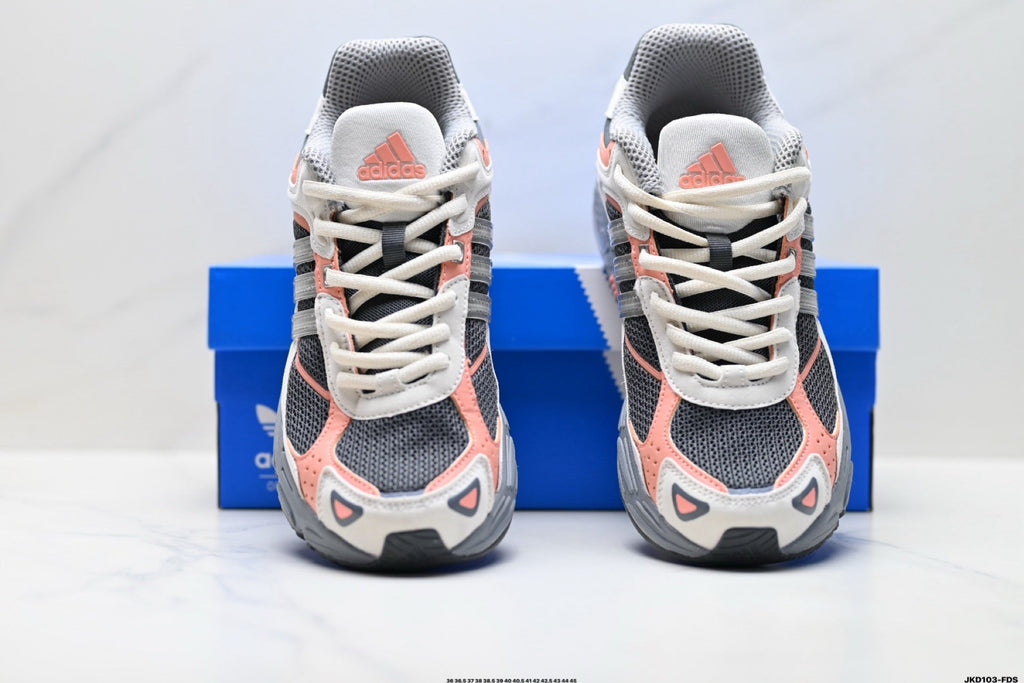 Exclusive Adidas K81801550 Unisex Running Shoes #9 — Grey/Coral — Size EU 36 / US M4 / W5.5 / 23CM — Back View