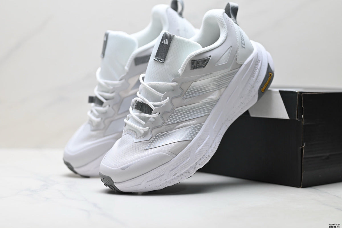 Exclusive Adidas K81801550 Unisex Running Shoes #8 — White/Grey — Size EU 36 / US M4 / W5.5 / 23CM — Side View