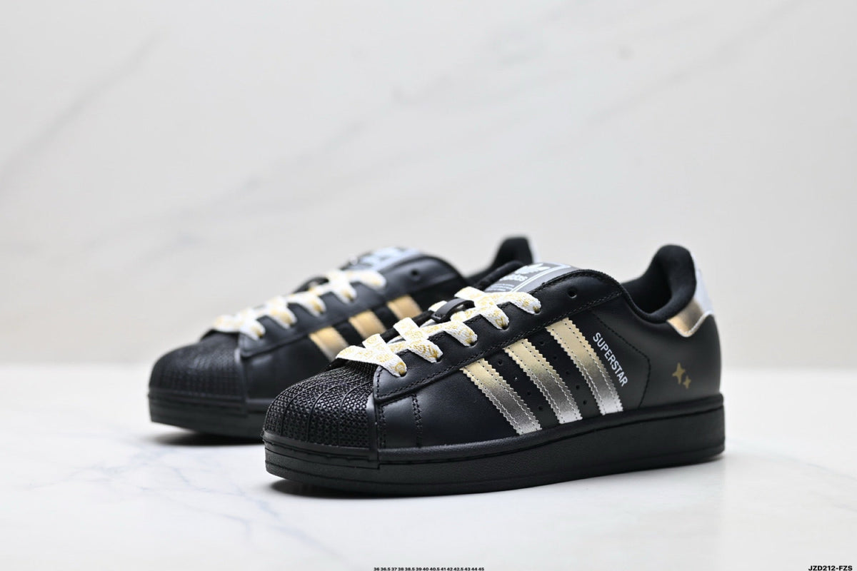 Exclusive Adidas K81801450 Unisex Shell-Toe Sneakers — Black/White — Size EU 36 / US M4 / W5.5 / 23CM — Lifestyle View