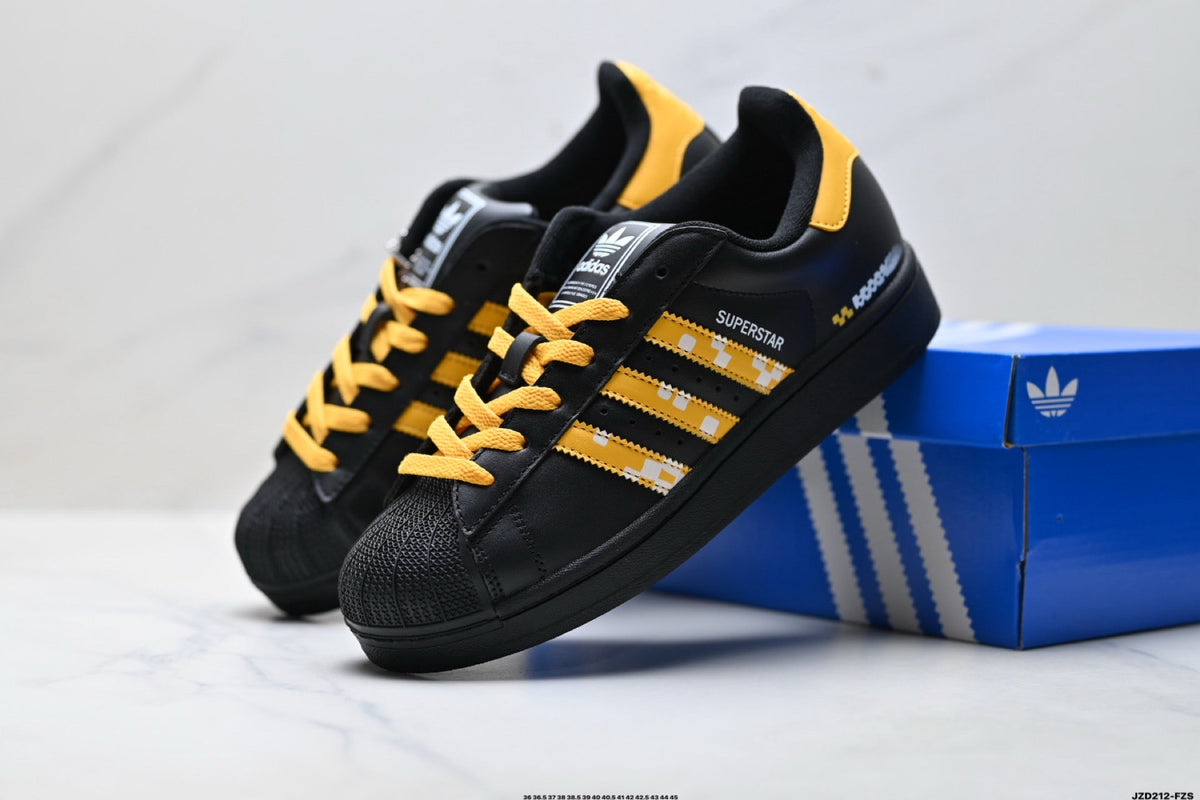 Exclusive Adidas K81801450 Unisex Shell-Toe Sneakers — Black/White — Size EU 36 / US M4 / W5.5 / 23CM — Alternate View 7