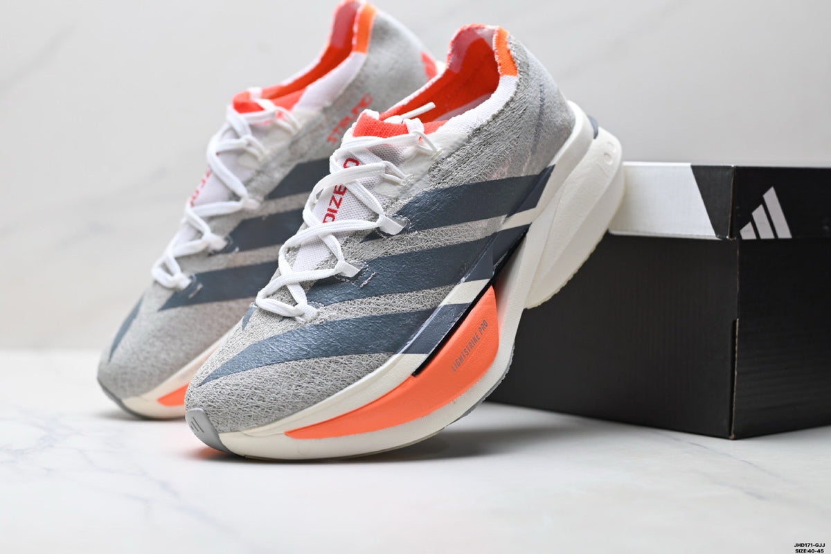 Exclusive Adidas K81801850 Men's Running Shoes — Grey/Coral — Size EU 40 / US M7 / W8.5 / 25CM — Side View