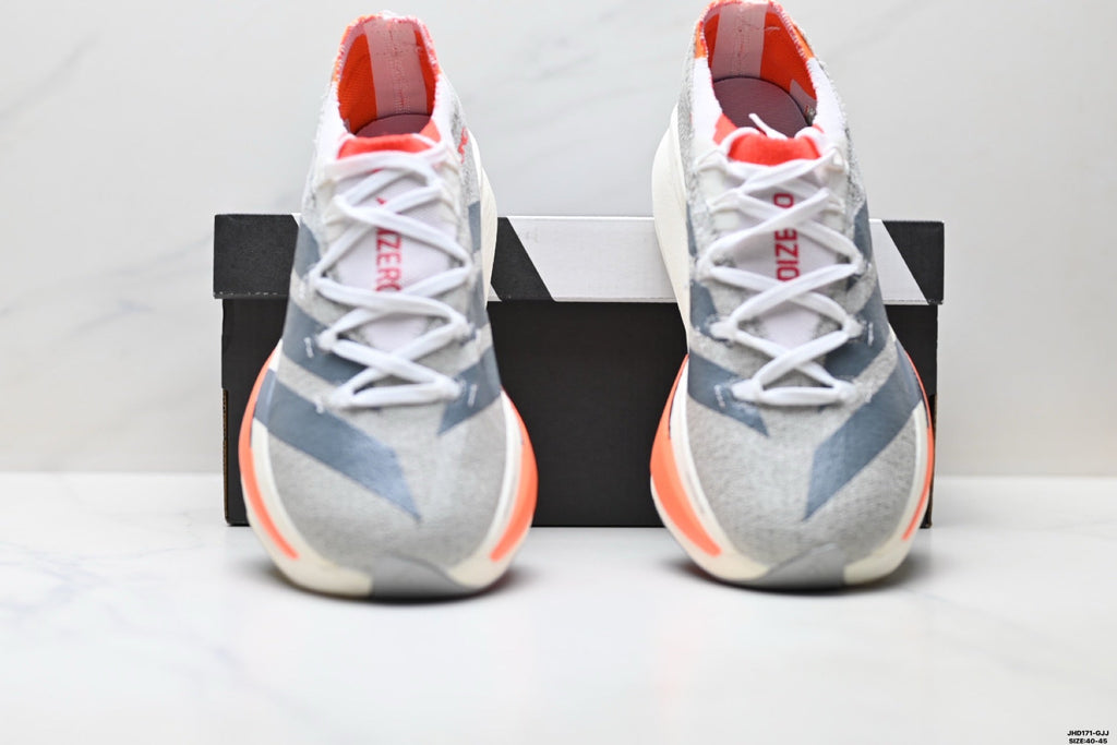 Exclusive Adidas K81801850 Men's Running Shoes — Grey/Coral — Size EU 40 / US M7 / W8.5 / 25CM — Back View