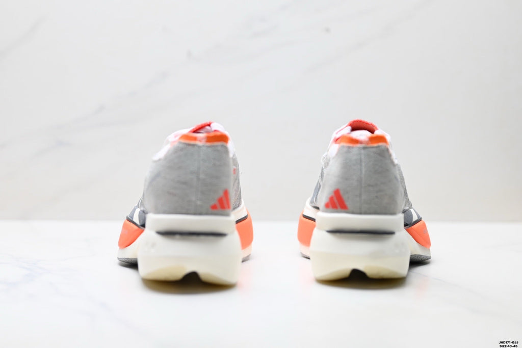 Exclusive Adidas K81801850 Men's Running Shoes — Grey/Coral — Size EU 40 / US M7 / W8.5 / 25CM — Top View