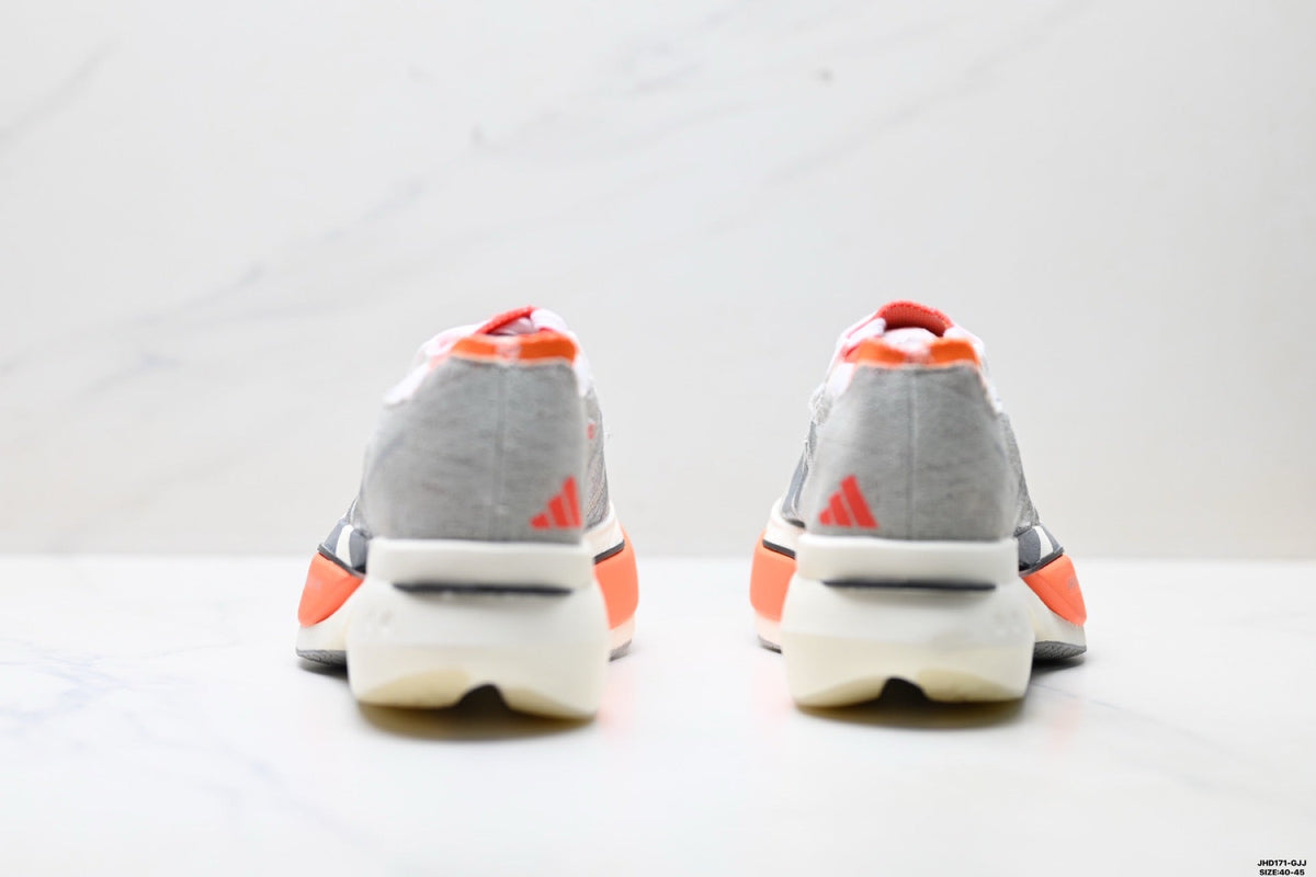 Exclusive Adidas K81801850 Men's Running Shoes — Grey/Coral — Size EU 40 / US M7 / W8.5 / 25CM — Top View