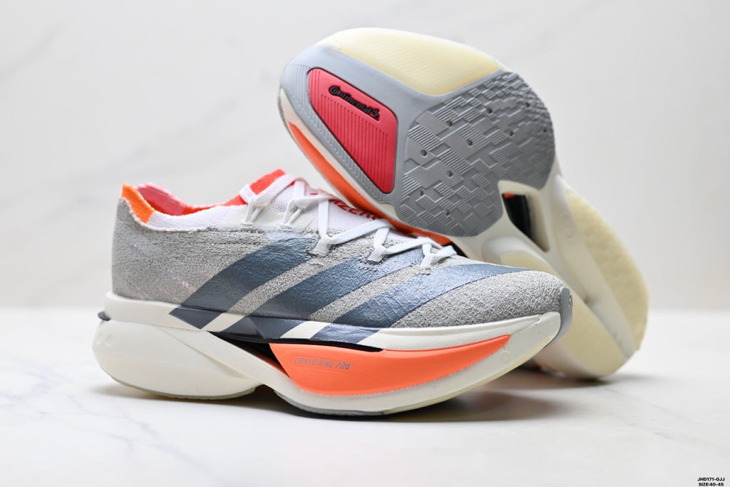 Exclusive Adidas K81801850 Men's Running Shoes — Grey/Coral — Size EU 40 / US M7 / W8.5 / 25CM — Detail View