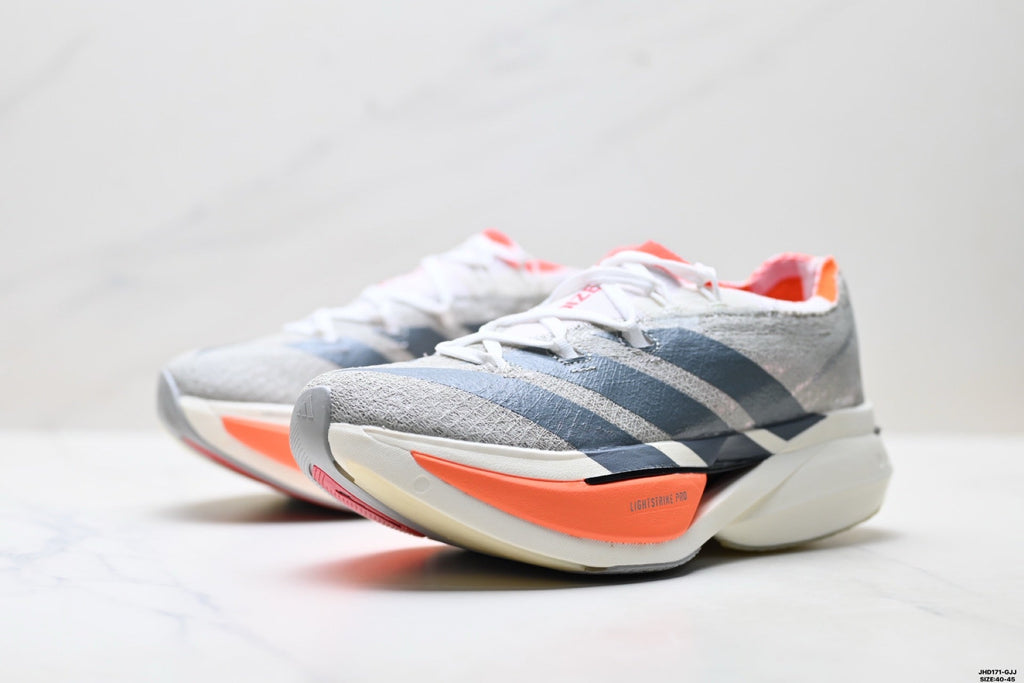Exclusive Adidas K81801850 Men's Running Shoes — Grey/Coral — Size EU 40 / US M7 / W8.5 / 25CM — Lifestyle View