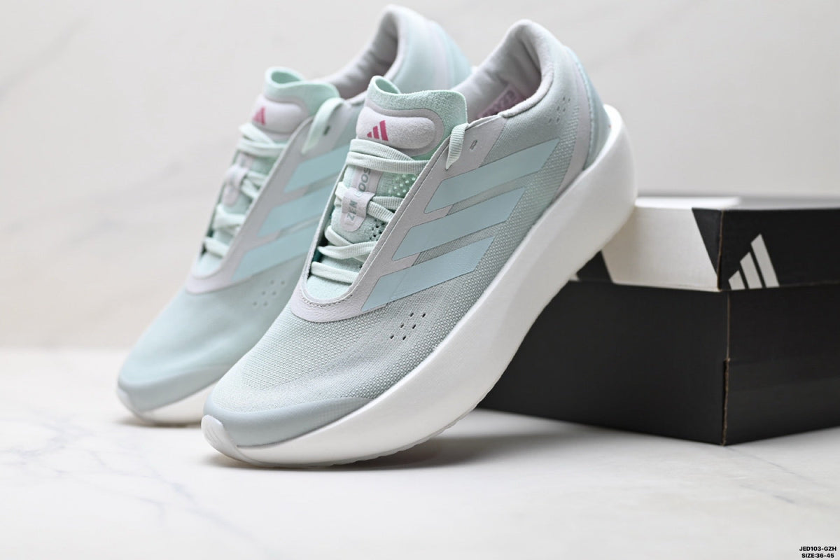 Exclusive Adidas K81801550 Unisex Running Shoes #7 — White/Mint/Pink — Size EU 36 / US M4 / W5.5 / 23CM — Side View