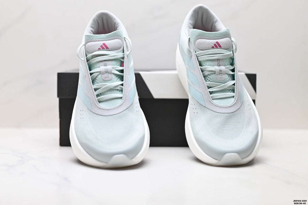 Exclusive Adidas K81801550 Unisex Running Shoes #7 — White/Mint/Pink — Size EU 36 / US M4 / W5.5 / 23CM — Back View
