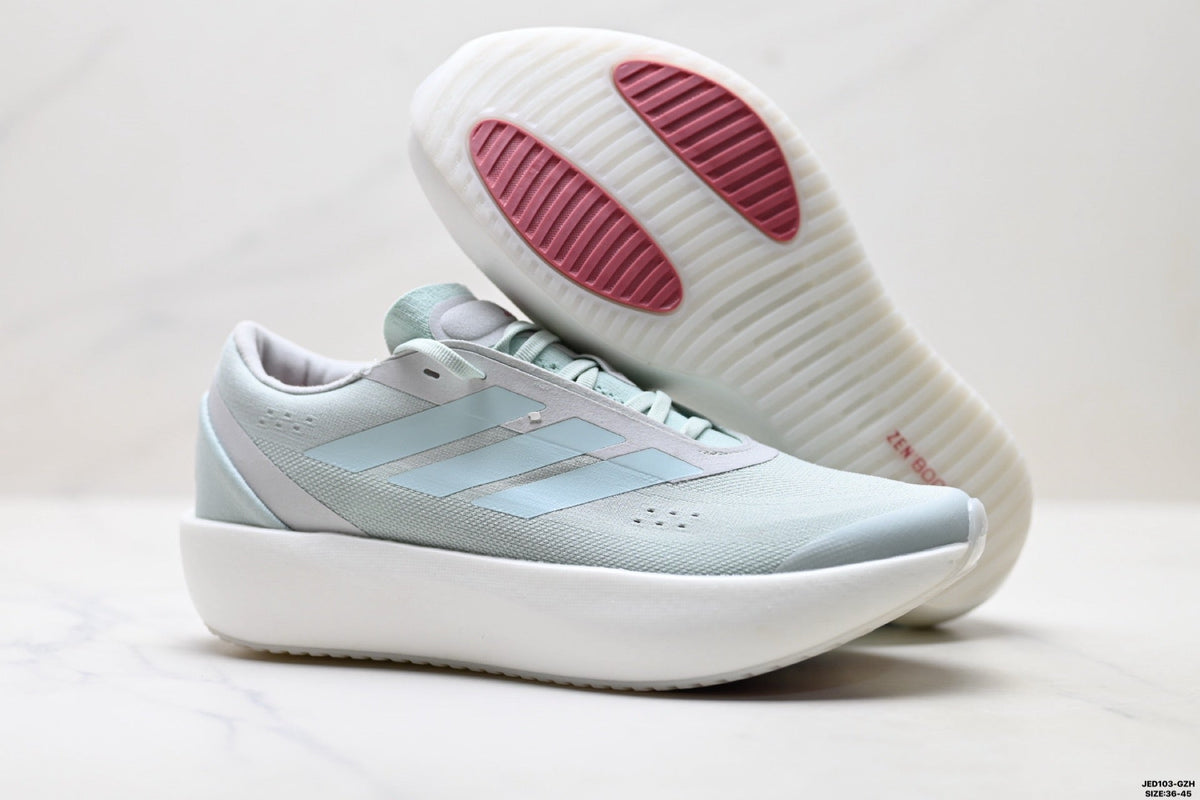 Exclusive Adidas K81801550 Unisex Running Shoes #7 — White/Mint/Pink — Size EU 36 / US M4 / W5.5 / 23CM — Detail View