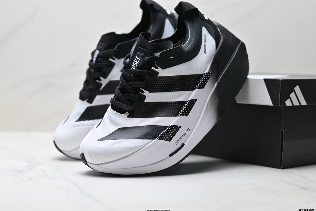 Exclusive Adidas K81801650 Men's Running Shoes #2 — Black/White — Size EU 40 / US M7 / W8.5 / 25CM — Side View