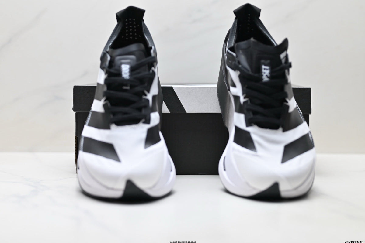 Exclusive Adidas K81801650 Men's Running Shoes #2 — Black/White — Size EU 40 / US M7 / W8.5 / 25CM — Back View
