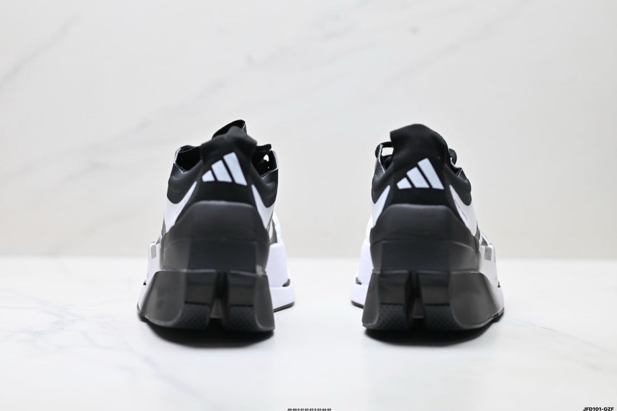 Exclusive Adidas K81801650 Men's Running Shoes #2 — Black/White — Size EU 40 / US M7 / W8.5 / 25CM — Top View