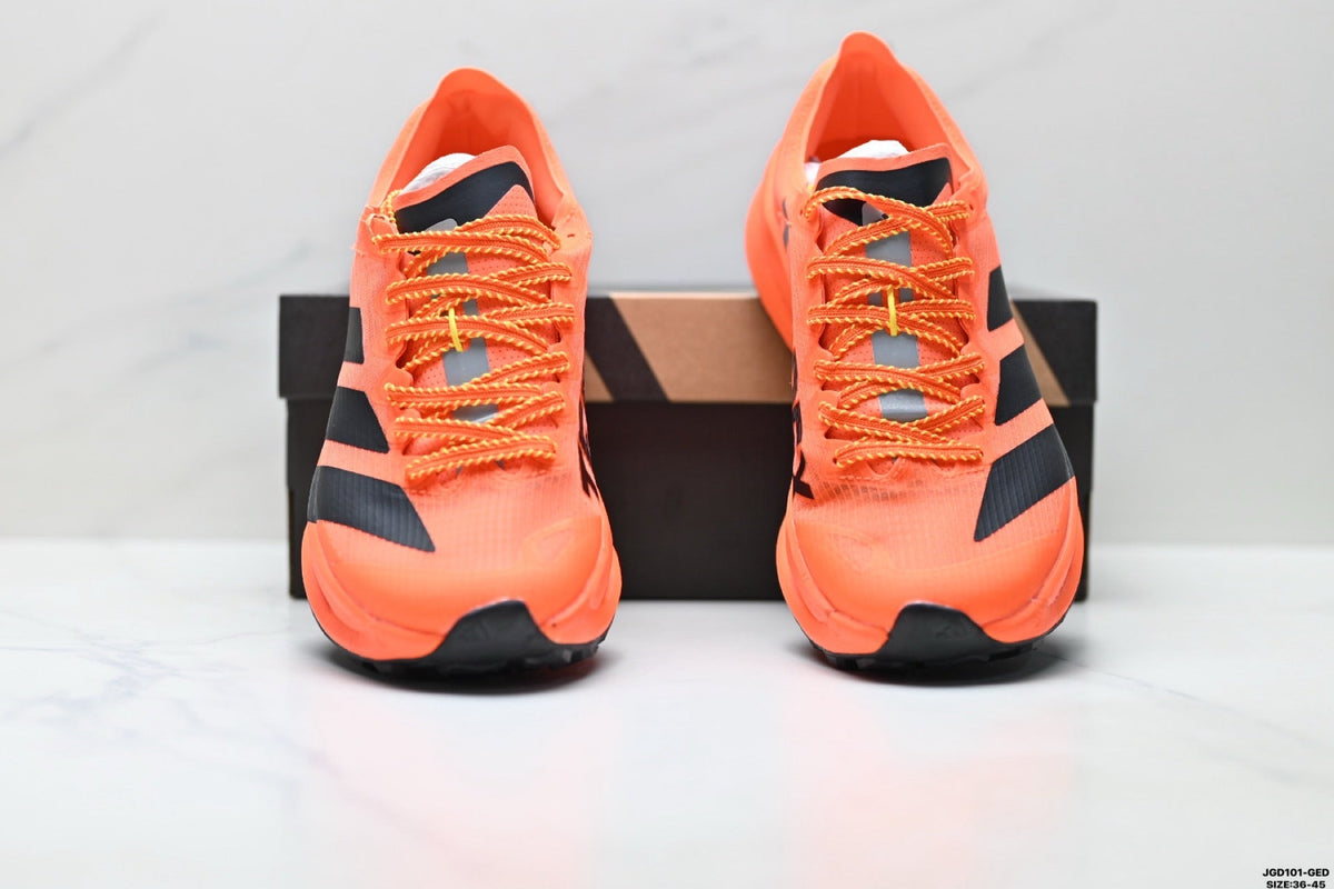Exclusive Adidas K81801750 Unisex Running Shoes #2 — Orange/Black — Size EU 36 / US M4 / W5.5 / 23CM — Back View
