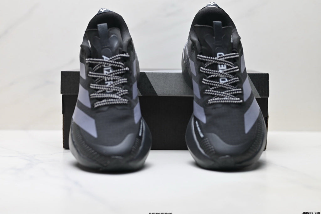 Exclusive Adidas K81801550 Men's Running Shoes #4 — Black/Grey — Size EU 40 / US M7 / W8.5 / 25CM — Back View
