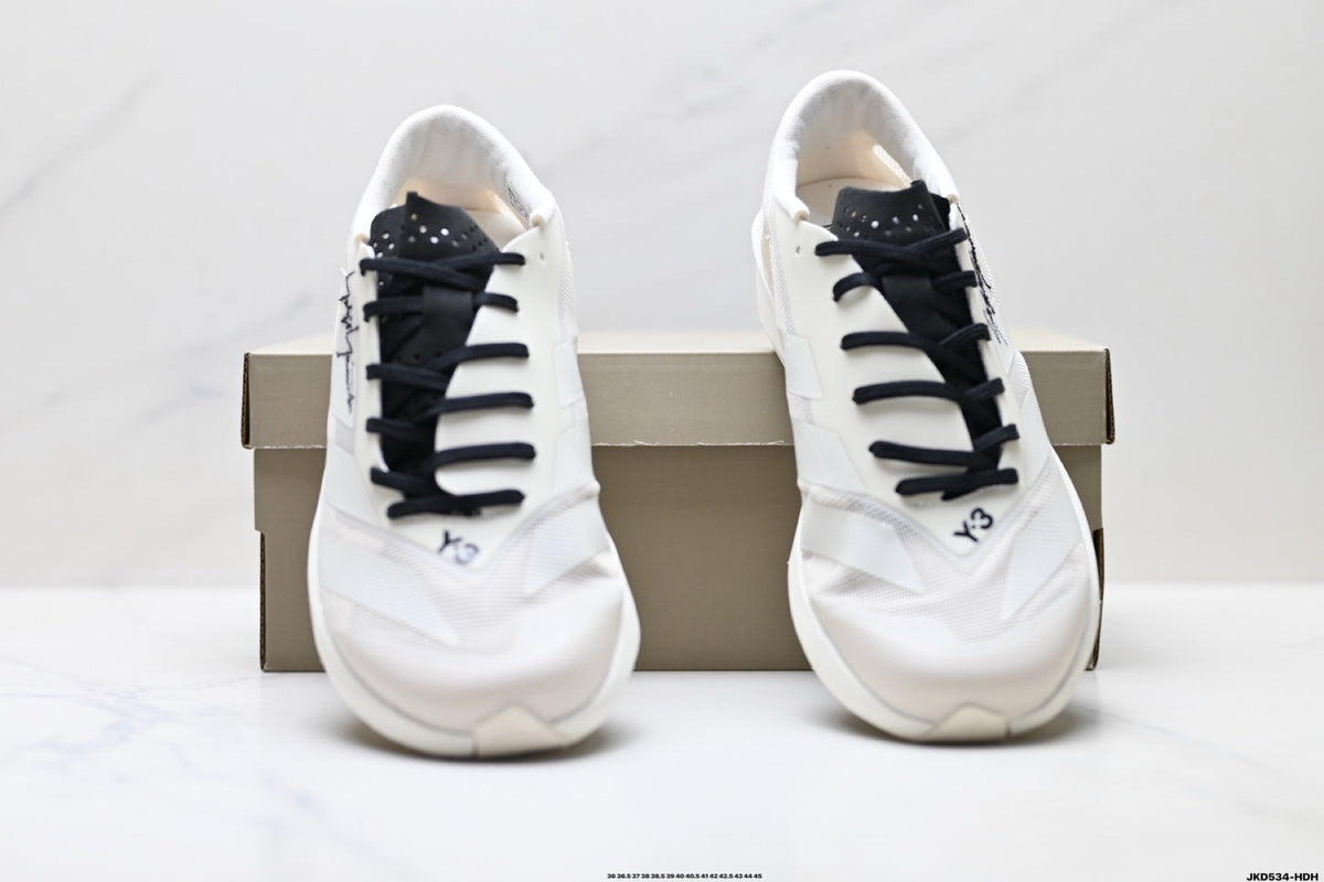 Exclusive Adidas K81801550 Unisex Running Shoes #5 — White/Black — Size EU 36 / US M4 / W5.5 / 23CM — Back View