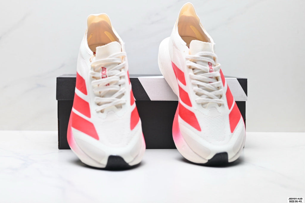 Exclusive Adidas K81801550 Unisex Running Shoes #4 — White/Red — Size EU 36 / US M4 / W5.5 / 23CM — Back View