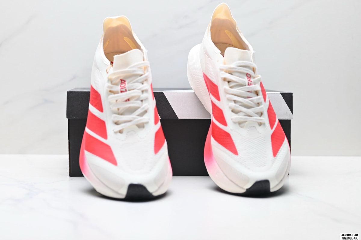 Exclusive Adidas K81801550 Unisex Running Shoes #4 — White/Red — Size EU 36 / US M4 / W5.5 / 23CM — Back View