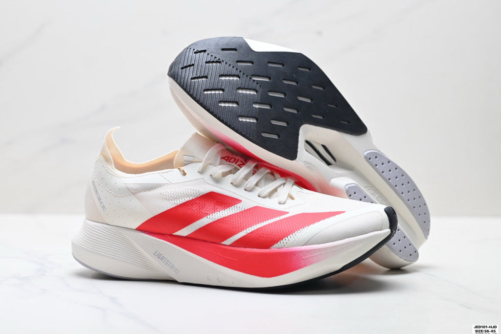 Exclusive Adidas K81801550 Unisex Running Shoes #4 — White/Red — Size EU 36 / US M4 / W5.5 / 23CM — Detail View