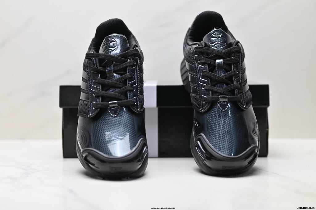 Exclusive Adidas K81801550 Men's Running Shoes #2 — Black/Silver #1 — Size EU 40 / US M7 / W8.5 / 25CM — Back View