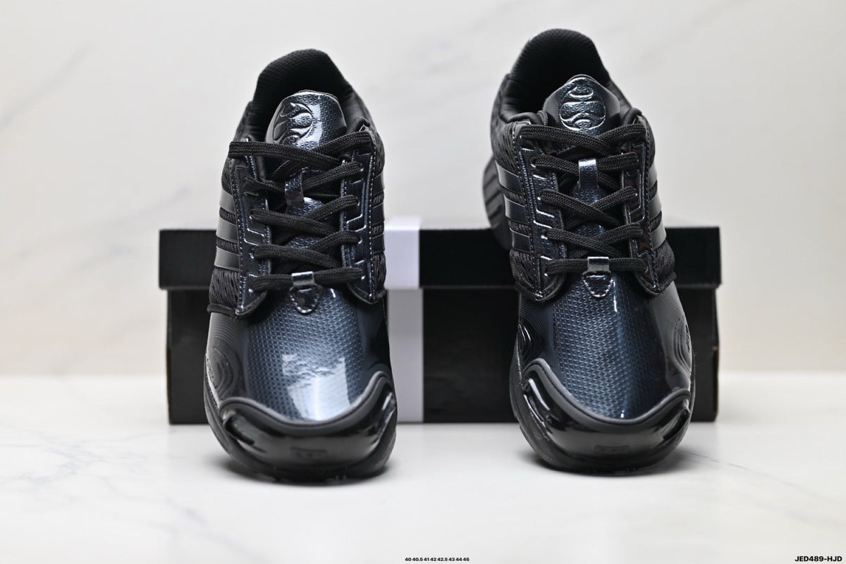 Exclusive Adidas K81801550 Men's Running Shoes #2 — Black/Silver #1 — Size EU 40 / US M7 / W8.5 / 25CM — Back View