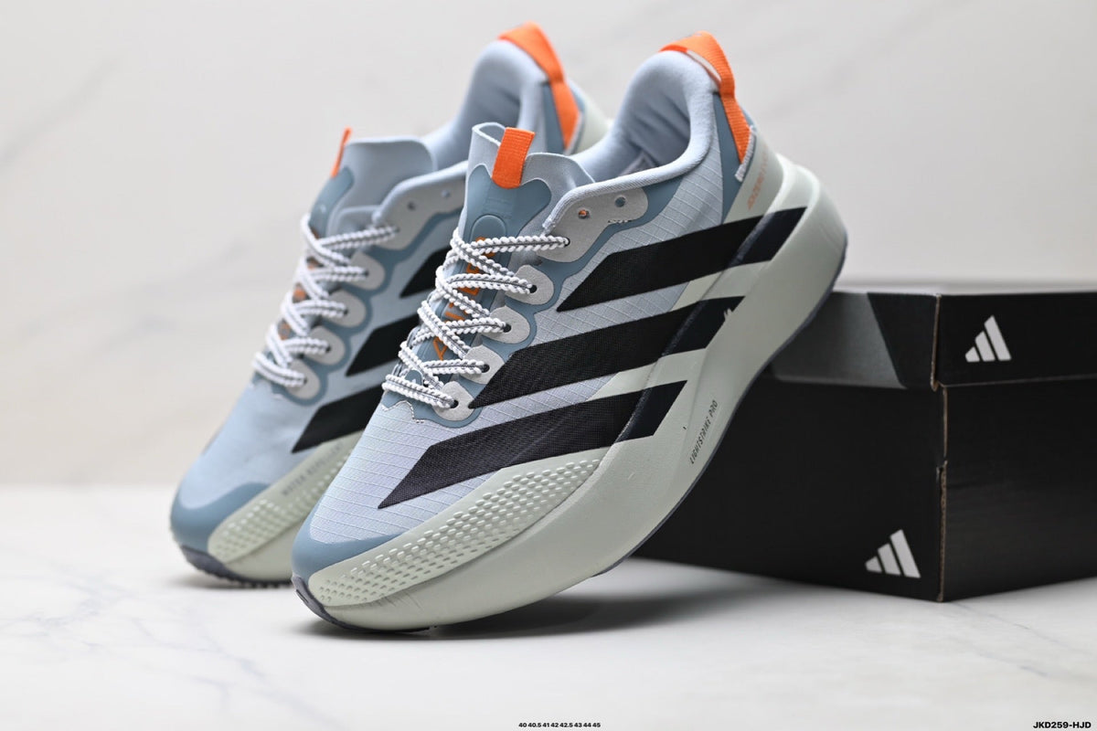 Exclusive Adidas K81801550 Men's Running Shoes #3 — Light Grey/Orange — Size EU 40 / US M7 / W8.5 / 25CM — Side View